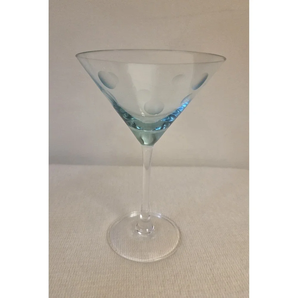 NIOB MARQUIS WATERFORD SET OF 4 COLORED‎ POLKA DOT MARTINI GLASSES